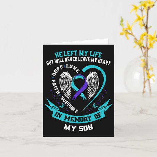 Carte Ruban de sensibilisation au suicide de couleur sar (Fleur jaune)