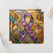 Carte Ruban de sensibilisation violet, Vierge (Devant/Arrière en situation)