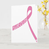 Carte ruban de survie au cancer du sein (Fleur jaune)