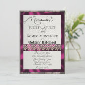Carte Ruban & Dentelle Gettin 'Hitched - Plum (Debout devant)