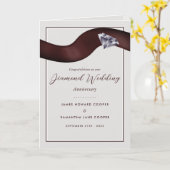 Carte Ruban diamant, anniversaire Mariage de 60 ans (Fleur jaune)