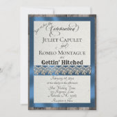 Carte Ruban et dentelle Gettin 'Hitched - Bleu (Devant)