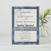 Carte Ruban et dentelle Gettin 'Hitched - Bleu (Debout devant)
