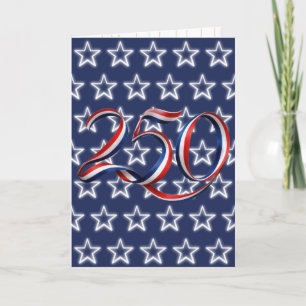 Carte Ruban et étoiles néon pour le 250e anniversaire de