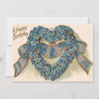 Carte Ruban floral Heart Forget Me Not