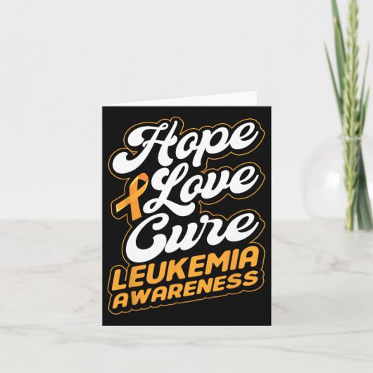 Carte Ruban Love Cure Support Leukemia Sensibilisation (Devant)