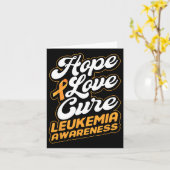 Carte Ruban Love Cure Support Leukemia Sensibilisation (Fleur jaune)