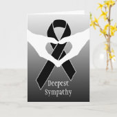 Carte Ruban noir de conscience + votre message (Fleur jaune)