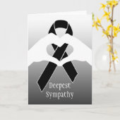 Carte Ruban Noir + votre message (Fleur jaune)