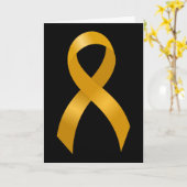 Carte Ruban Or Cancer de l'enfance (Fleur jaune)