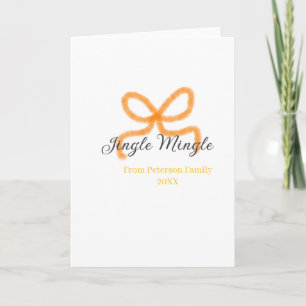 Carte ruban orange jingle Mingle rétro boho famille namd
