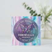 Carte Ruban papillon de sensibilisation à la fibromyalgi (Debout devant)