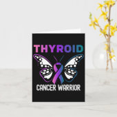 Carte Ruban papillon de sensibilisation au cancer du thy (Fleur jaune)