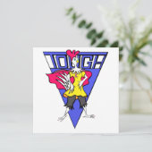 Carte Ruban rose chick (Debout devant)