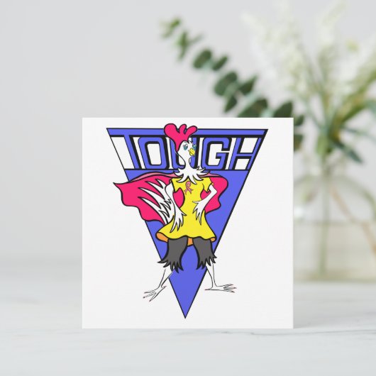 Carte Ruban rose chick (Debout devant)