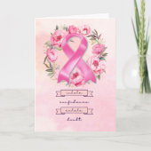 Carte Ruban rose Conscience du cancer du sein avec des f (Devant)