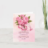 Carte Ruban rose Conscience du cancer du sein avec des f (Devant)