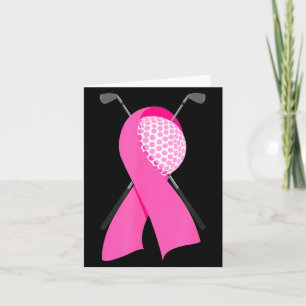 Carte Ruban rose drôle de golf pour la sensibilisation a
