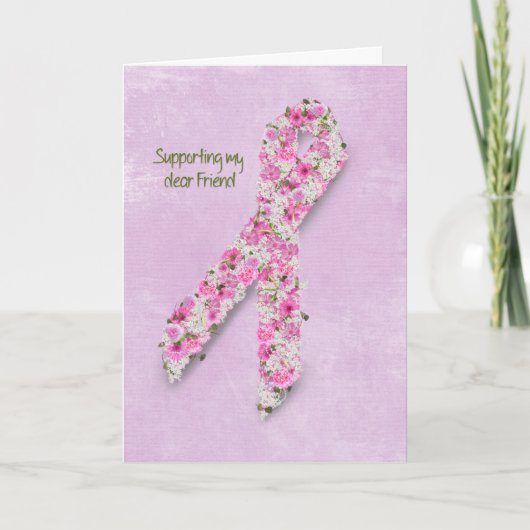Carte Ruban rose pour ami (Devant)