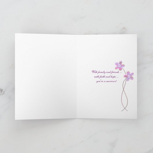 Carte Ruban rose pour ami (Intérieur)