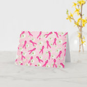 Carte ruban rose pour les survivants du cancer du sein (Fleur jaune)