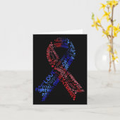 Carte Ruban Rouge Et Bleu Maladie Cardiaque Congénitale (Fleur jaune)