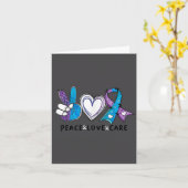Carte Ruban sarcelle et violet de sensibilisation à la p (Fleur jaune)