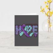 Carte Ruban sarcelle et violet de sensibilisation à la p (Fleur jaune)