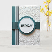 Carte Ruban Sarcelle Joyeuse (Fleur jaune)