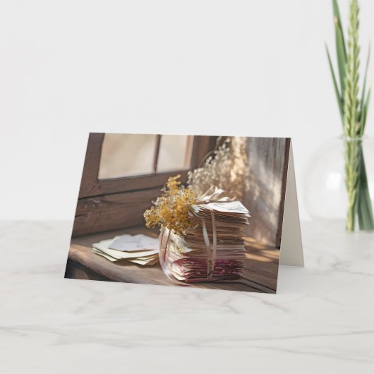 Carte Ruban Sur Les Anciennes Lettres Par Fenêtre (Devant)