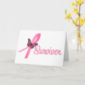 Carte Ruban survivant du cancer du sein (Fleur jaune)