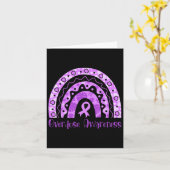 Carte Ruban Violet Arc-en-ciel de Sensibilisation au Sur (Fleur jaune)