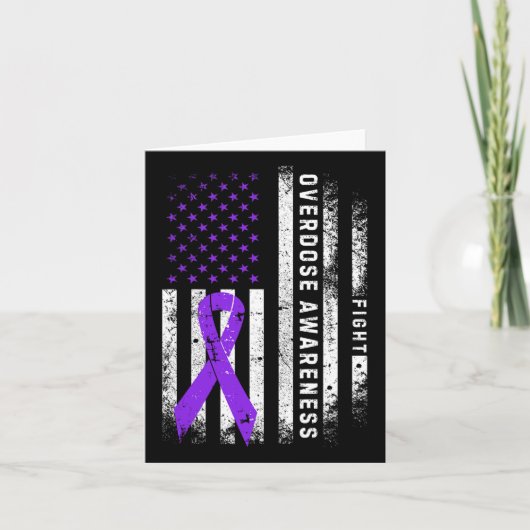 Carte Ruban Violet de Sensibilisation au Surdosage Drape (Devant)