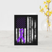 Carte Ruban Violet de Sensibilisation au Surdosage Drape (Fleur jaune)