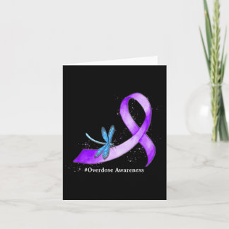Carte Ruban Violet Dragonflyy de sensibilisation au surd