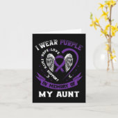 Carte Ruban Violet En Mémoire De Tante Cancer Du Pancréa (Fleur jaune)