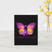 Carte Ruban Violet Papillon Conscience Surdosage Deuil L (Fleur jaune)