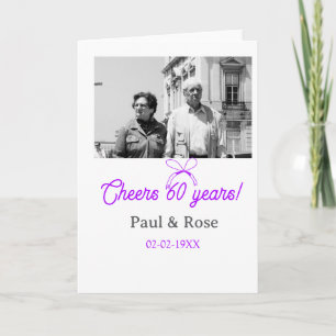 Carte Ruban violet pour les 60 ans d'anniversaire de mar