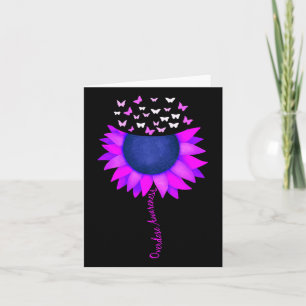 Carte Ruban Violet Tournesol Papillon Sensibilisation au