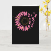 Carte Rubans contre le Cancer avec Tournesol (Fleur jaune)