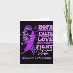 Carte Rubans de fleurs violettes Souvenirs Alzheimer