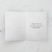 Carte Rubans de mariage et anneaux de cœur en or (Intérieur)