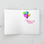 Carte Rubans et ballons d'anniversaire (Intérieur)