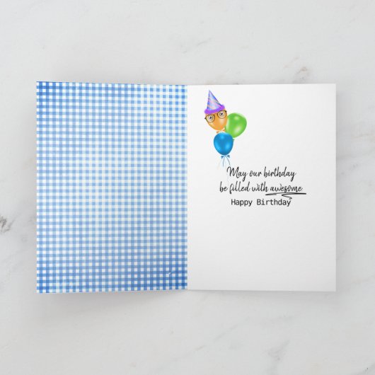 Carte Rubans et ballons d'anniversaire (Intérieur)