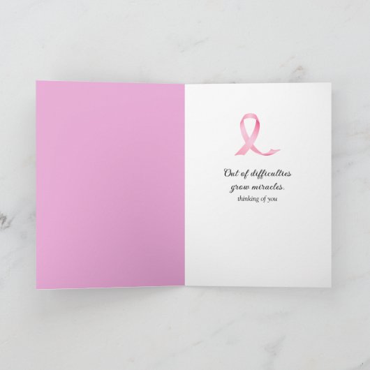 Carte Rubans roses et marguerite Pensez à vous (Intérieur)