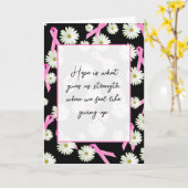 Carte Rubans roses et marguerites blanches (Fleur jaune)