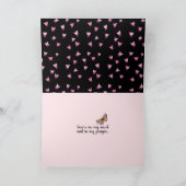 Carte rubans roses papillons de sensibilisation au cance (Intérieur)