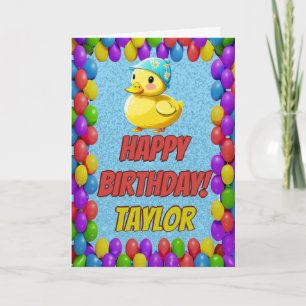 Carte Rubber Duck Salutation personnalisée Fun Anniversa