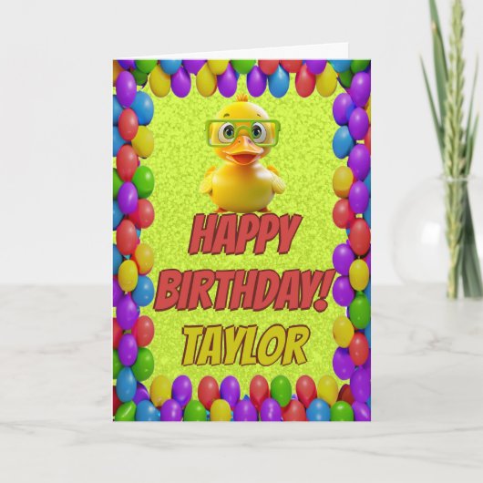 Carte Rubber Duck Salutation personnalisée Fun Anniversa (Devant)