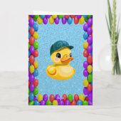 Carte Rubber Duck Salutation personnalisée Fun Anniversa (Dos)